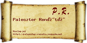 Paleszter Renátó névjegykártya